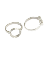 Bague carrée brossée en argent sterling 925 avec disques de 5 mm - Composants de haute qualité pour la fabrication de bijoux DIY, emballés en boîte, meilleur prix