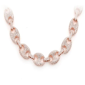 Cadena de eslabones cubanos de diamantes cultivados en laboratorio de lujo en oro amarillo de 10K elegante collar helado joyería de declaración perfecta para hombres - Product Image 1