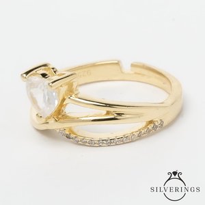 NOVAMART Fine Silverings 925 Sterling Silver Love Wins All Zircon <b>Ring</b> Platinum Engagement/Wedding <b>Couple</b> Gemstone Jewelry Elega - Product Image 3