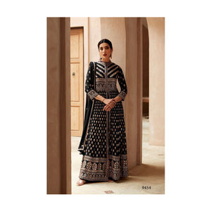 Diseñador de moda de calidad superior Ropa étnica india Traje pesado Georgette Palazzo Salwar con trabajo de bordado - Product Image 1