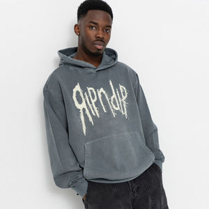 Sudadera con Capucha para Hombre, de Algodón Grueso, Lavado Ácido, Estampado Retro, Estilo Urbano Vintage, Acabado Informal, Corte Holgado, para Invierno - Product Image 6