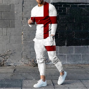 Chemises à manches longues pour hommes avec pantalon Ensemble 2 pièces tendance quotidienne Ensemble de survêtements col en O pour garçon cool de la rue - Product Image 2