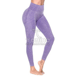 กางเกงโยคะเอวกลางสำหรับผู้หญิง ผ้ายืดคุณภาพสูง ผสมสแปนเด็กซ์/ไนลอน ปิดเอวยางยืด กำลังเป็นที่นิยม ขายดี สีพื้น - Product Image 3