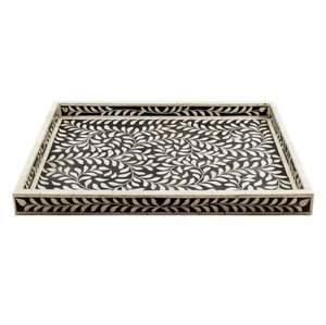 Bandeja de incrustaciones de hueso indio floral hecha a mano Impresionante color azul para el precio de servicio de hotel o motel en casa - Product Image 5