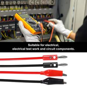 Câble de test avec fiche banane et pince crocodile, conducteur en cuivre, isolation en PVC, 4 mm, multimètre, fil de test électrique, 100 cm - Product Image 6