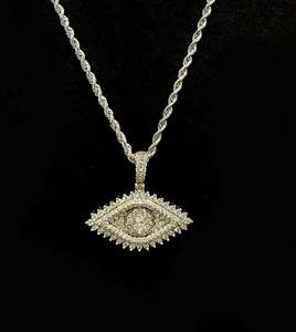 Collier pendentif à breloque oeil de diamant Moissanite glacé Hip Hop Marquise collier et bijoux oeil de diamant - Product Image 3