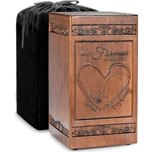 Urnas de cremación de madera decorativas de diseño único para urnas de madera para adultos, urnas funerarias, suministros funerarios de tamaño personalizado - Product Image 6