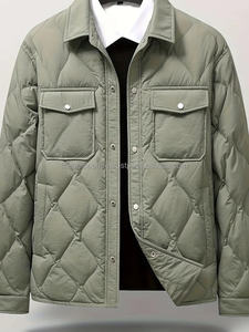 Chaqueta abullonada de algodón grueso para hombre y mujer personalizada, chaqueta de burbujas de invierno con logotipo impreso y tela de lona larga - Product Image 6