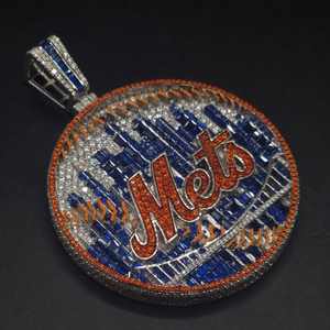 Pendentif personnalisé de luxe avec nom, testeur de diamants, argent sterling plaqué or, baguette glacée en moissanite pour un style hip-hop, cadeau parfait - Product Image 3