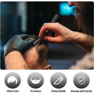 Juego de tijeras de corte de pelo de 4 piezas, mango afilado de acero inoxidable, tijeras de peluquería con estuche de cremallera de cuero - Product Image 4