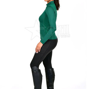 เสื้อ1/4ขี่ม้าแขนยาวมีซิปเสื้อขี่ม้าแห้งเร็วสำหรับผู้หญิง - Product Image 6