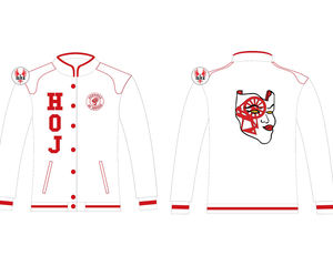 Chaqueta Universitaria Personalizada de Carreras Heroines of Jericho |   Chaqueta de Carreras HOJ Masons Bordada a Medida en Sarga de Algodón - Product Image 5