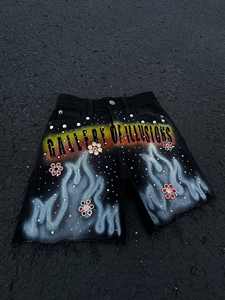 Conjunto de pantalones cortos de verano de algodón 100%, transpirable, ligero, ecológico, diseño impreso personalizado, técnica lavada con nailon - Product Image 2