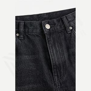 Jeans en denim pour homme, coupe droite ample, taille mi-haute, 14 oz, entièrement orné de strass, impression numérique 3D, séchage rapide, personnalisable, pour l'hiver et l'automne - Product Image 4