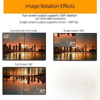 وحدة تحكم فيديو وول 4K 2x2 HDMI مع وحدة تقسيم إشارات (Splicer) وتحكم بالأشعة تحت الحمراء وصوت 3.5 ملم 180 درجة °   حامل جداري قابل للطي مناسب لأجهزة الكمبيوتر المحمولة والتلفزيونات
