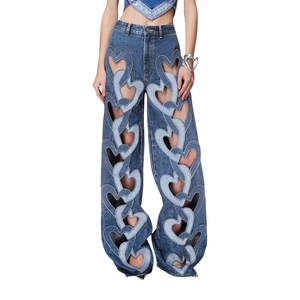 Womens High Waisted <b>Flare</b> <b>Jeans</b> Loose Wide Leg Denim Pants Pockets Casual Style for All Seasons Customized - Product Image 1