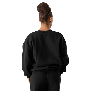 เสื้อสเวตเชิ้ตคอกลมโอเวอร์ไซส์สำหรับผู้หญิง เสื้อพูลโอเวอร์ผ้าฟลีซเนื้อนุ่ม สวมใส่สบาย สตรีทแวร์ลำลอง เสื้อลำลองใส่สบายๆ - Product Image 4