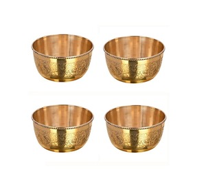 Cuenco de servicio de latón de Estilo Vintage hecho a mano para decoraciones de boda o utensilios de cocina de lujo con artesanía étnica artesanal - Product Image 2