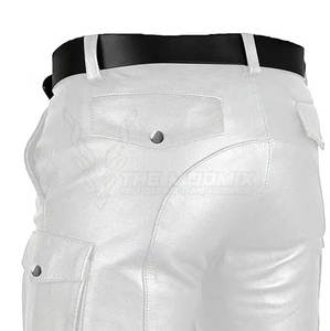 Classic White <b>Leather</b> <b>Shorts</b> Men 2026 Fashion Comfortable Soft Material With Belt Loops - Product Image 5