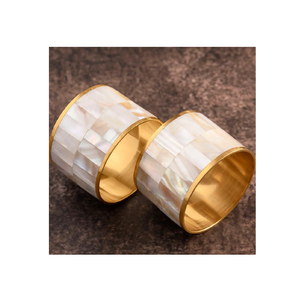 MOP Rond de serviette en laiton Accessoires de décoration de table à manger Vaisselle Anneau de serviette or poli vente chaude - Product Image 3