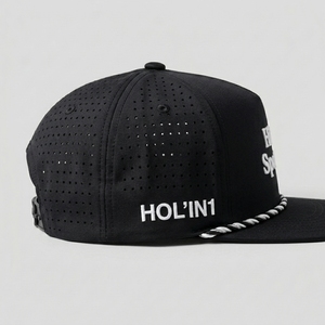 หมวกแก๊ปฮิปฮอปแบบกำหนดเอง 5 ชิ้น  แบบ Snapback  ตาข่ายเจาะรูด้วยเลเซอร์  ปักลายนูน 3 มิติ  ปีกหมวกแบน  ปรับขนาดได้  โลโก้ OEM  ลำลอง สำหรับกิจกรรมกลางแจ้ง - Product Image 2