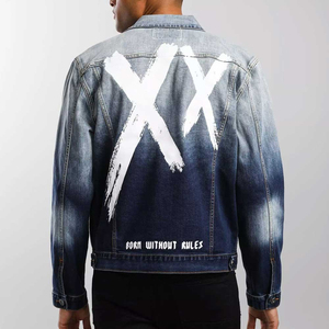 Veste en jean avec logo personnalisé Veste Streetwear pour hommes Veste en jean avec cargaison éclaboussée brodée vintage Imperméable - Product Image 2