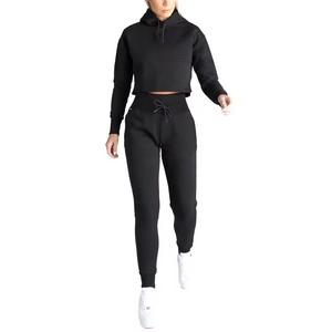 Chándal femenino entrenamiento 2 piezas Jogger pantalones recortados Top sudaderas con capucha conjuntos 2025 señoras chándal de lujo para mujer - Product Image 5