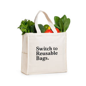 Shopping Giveaways Kitchen Gifts Custom logo <b>Canvas</b> Heavy Duty Foldable Grocery <b>Tote</b> <b>Bag</b> - Product Image 3