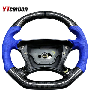 Volant en cuir rouge personnalisé YTcarbon pour E <span class=keywords><strong>SL</strong></span> CLS <span class=keywords><strong>350</strong></span> E550 SL55 SL63 E63 W211 R230 W211 C209 C219 W463 E230 AMG - Product Image 6