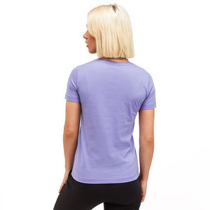 เสื้อยืดคอกลมแขนสั้นสำหรับผู้หญิงเสื้อยืดระบายอากาศแบบเรียบเข้ารูปผ้าฝ้าย - Product Image 2