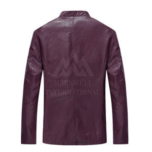 Veste en cuir décontractée pour homme avec fermeture éclair et logo frontal, matériau de haute qualité, prix de gros - Grande Vente Hiver - Product Image 3