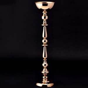 Bougeoir en T personnalisé en métal brillant plaqué or pour la décoration du salon Bougeoir fait main de luxe au design élégant - Product Image 2