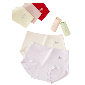 Texlina Paquete de 12 Bragas de Algodón Antibacterianas sin Costuras de Cintura Alta para Mujer, Suaves, Transpirables, con Estampado por Transferencia de Calor, Pantalones Sanitarios - Product Image 1