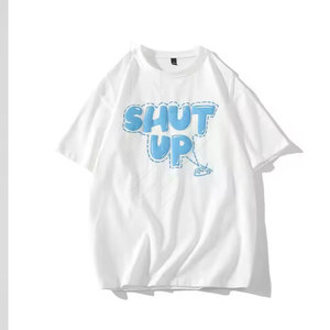 เสื้อยืดผู้หญิงน้ำหนักเบา เป็นมิตรกับสิ่งแวดล้อม ผ้าฝ้าย 100% ระบายอากาศได้ดี เอวยางยืดใส่สบาย ปรับแต่งลายพิมพ์นูนได้ สำหรับฤดูร้อน - Product Image 2