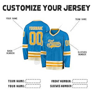 Maillots de hockey personnalisés haut de gamme pour hommes Top Factory Direct OEM Services de broderie Logos et impression par sublimation entièrement personnalisables - Product Image 4