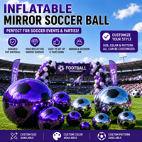 Ballon de football miroir gonflable personnalisé pour événements et promotions, ballon de football réfléchissant en PVC avec taille, couleur et logo personnalisés