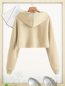 Sudaderas Cortas de Invierno para Mujer con Logotipo Frontal, 100% Algodón, Servicios OEM/ODM para Minoristas Internacionales de Ropa Juvenil de Pakistán - Product Image 2