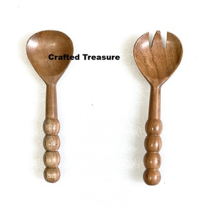 Ustensile de cuisine, serveur de salade en bois et en os, fourchette et cuillère à dîner durable, accessoires de cuisine à long manche - Product Image 3