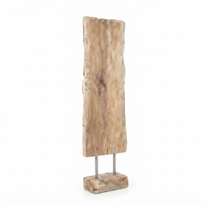 Handcrafted <b>wooden</b> lumintu cacah recta stand sculpture <b>rustic</b> teak carved rectangular panel statue <b>wooden</b> base accent decor unit - Product Image 1
