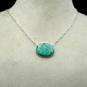 <b>Handmade</b> 925 Sterling <b>Silver</b> Turquoise Gemstone <b>Necklace</b> Platinum Main Material Elegant Gift for Women NL0088-GS - Product Image 2