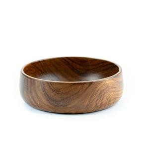 Ensemble de bol de service de restaurant de maison moderne personnalisé de haute qualité fabriqué à la main en bois naturel hautement poli sculpté importation inde - Product Image 1