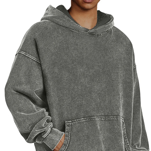 Sudaderas Extra Grandes con Lavado Ácido, Estilo Vintage Desgastado, Diseño Personalizado con Logotipo, Sudaderas con Capucha 100% Algodón - Product Image 3