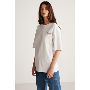 GRIMELANGE Janna Camiseta de cuello redondo con estampado urbano de gran tamaño para mujer / Estampado en la parte delantera y trasera - Product Image 5
