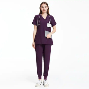 Combinaison médicale unisexe de qualité supérieure pour les médecins, les infirmières et les professionnels de la santé, tissu tissé écologique, confortable, respirant, avec poches - Product Image 3