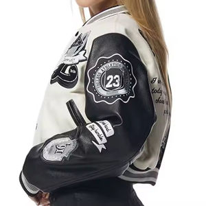 Cotton/Wool Breathable Customizable <b>Sleeves</b> Baseball Letterman Chenille Embroidery Patches Custom Logo Varsity <b>Jacket</b> for <b>Women</b> - Product Image 6