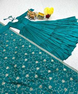 FANCY VICHITRA SEDA POTLI BOTÓN DE TRABAJO CON BORDADO DE SECUENCIA TRABAJO DUPATTA DESGASTE FESTIVAL PRECIO AL POR MAYOR ROPA ÉTNICA - Product Image 6