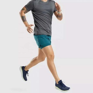 Pantalones cortos de gimnasio personalizados para hombre, 100% algodón, transpirables, de secado rápido, de alta calidad, Color sólido, para correr, entrenamiento - Product Image 4
