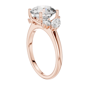Bague à trois pierres en diamant de laboratoire 3,88 CT pour femmes, clarté VVS-VS EF, or 18 carats, 14 carats, 10 carats et argent 925, rose, jaune, blanc - Product Image 5