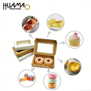 Huamao Custom Size Folding Kraft Paper Window <b>Box</b> for Food Gift <b>Cookie</b> Chocolate Packaging - Product Image 2