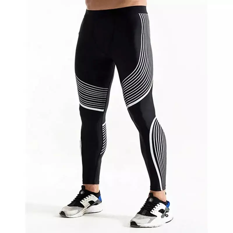 Collants de sport en Polyester pour hommes, Compression, pantalons de Base, Leggings d'entraînement, de course à pied